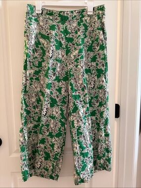C&C California Emerald Green Floral Wide-Leg Pants
